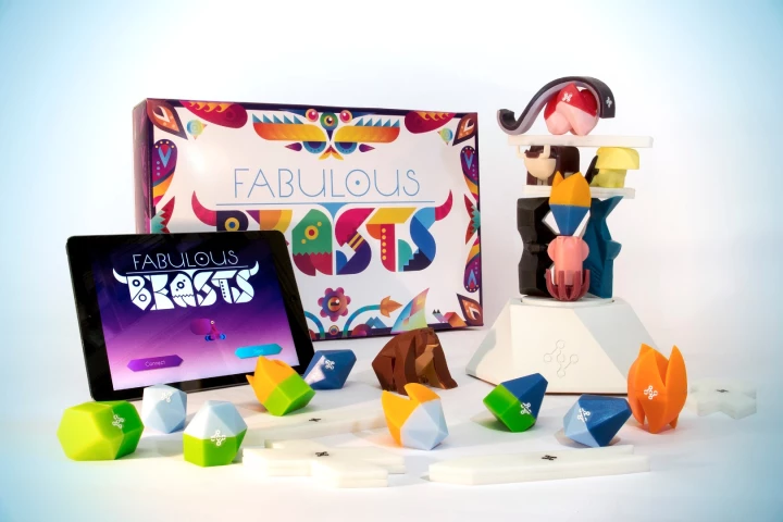 Fabulous Beasts: A set of oddly-shaped stacking pieces, a smart platform and a tablet app combine for an online/offline game experience