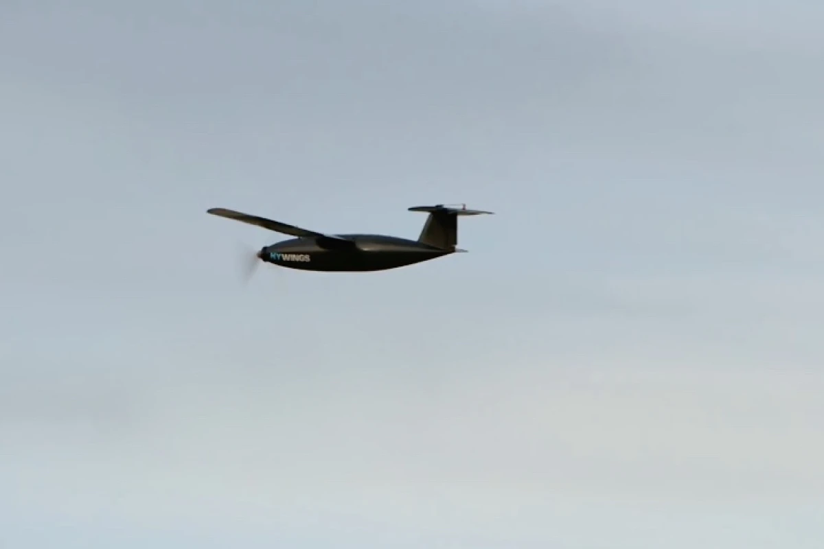 The Hywings drone in flight