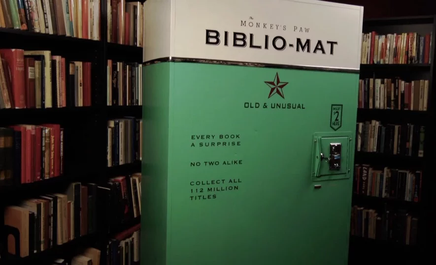 Biblio-Mat by Craig Small is a vending machine located in The Monkey's Paw book shop in Toronto, Canada