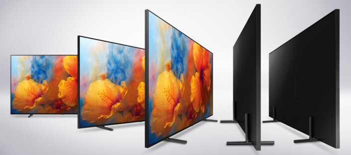 The slim profile of the Q9 TV makes it easier to mount on the wall