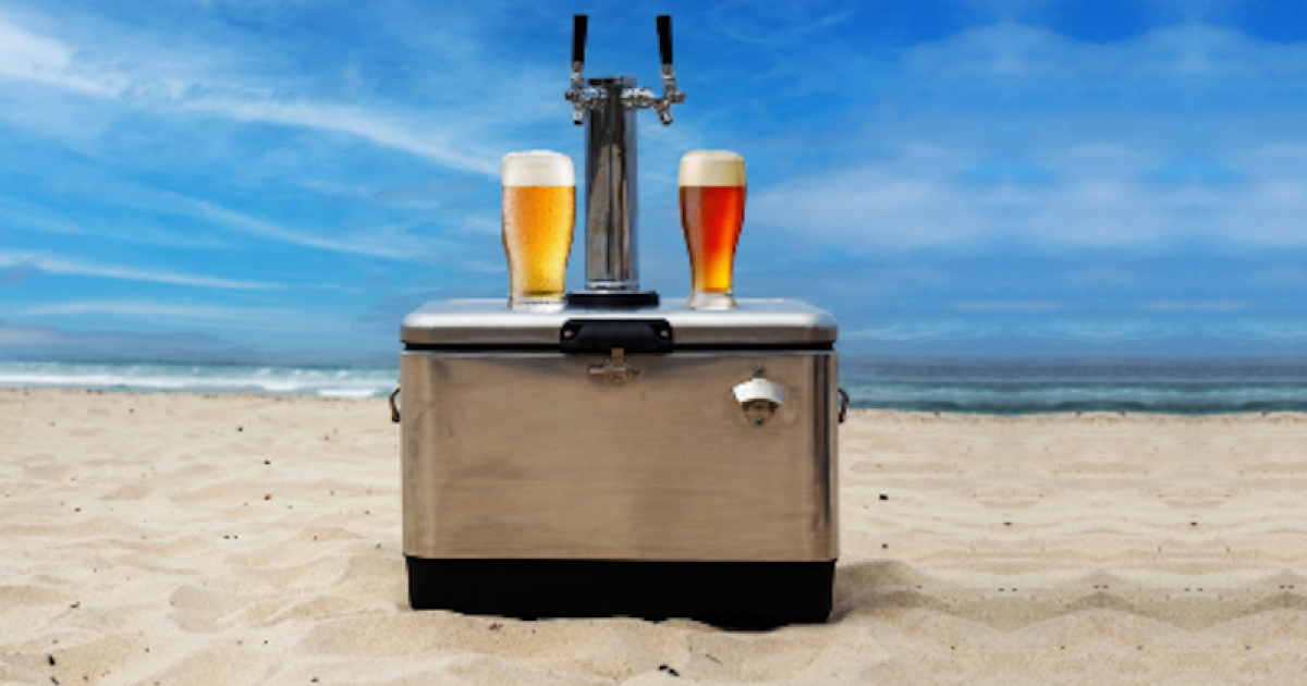 Cooler Keg dispenses draft beer or any other drink on the go