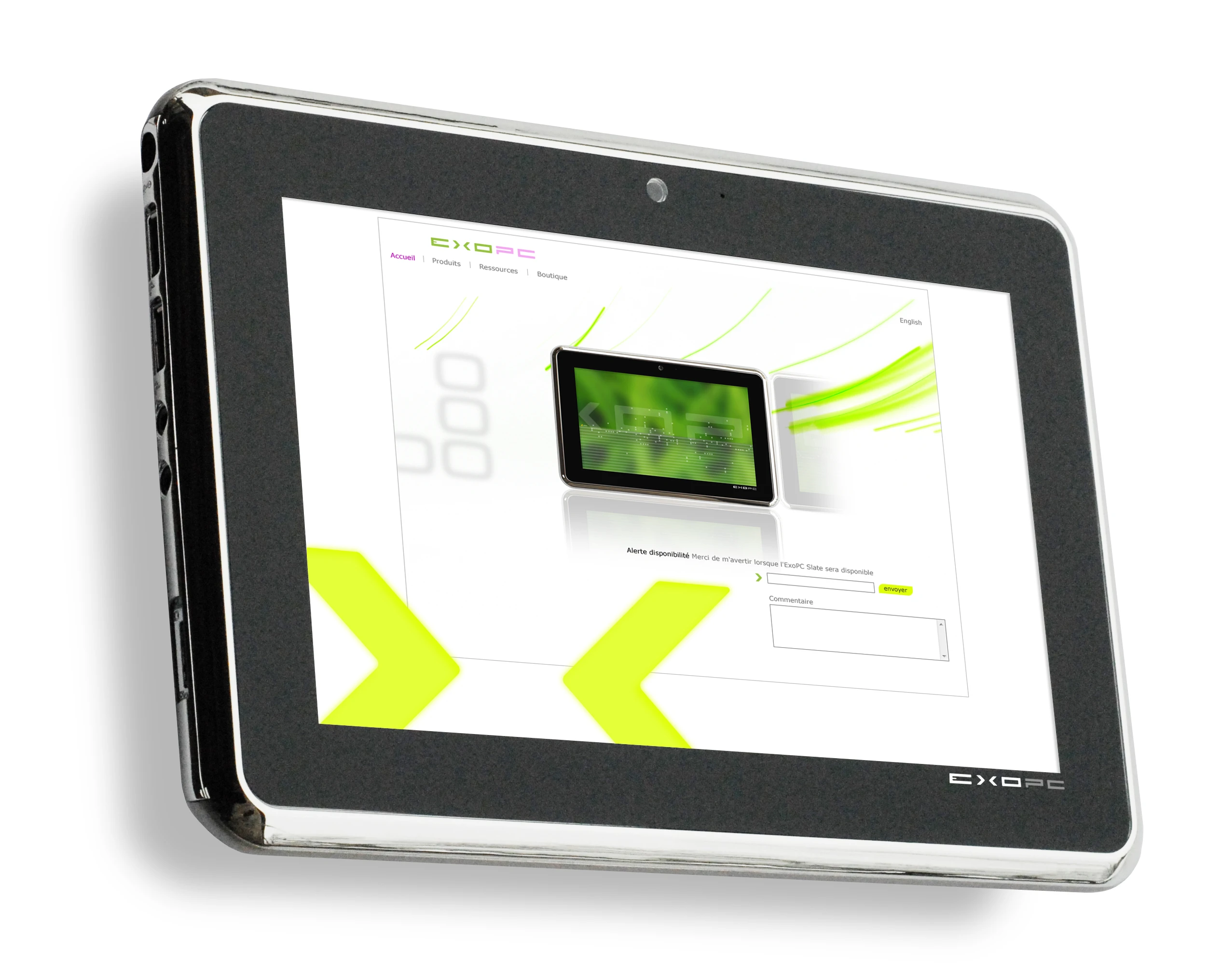 The Slate comes with a couple of USB 2.0 ports and HDMI-out, a 1.3 megapixel webcam and a couple of 1.5W speakers