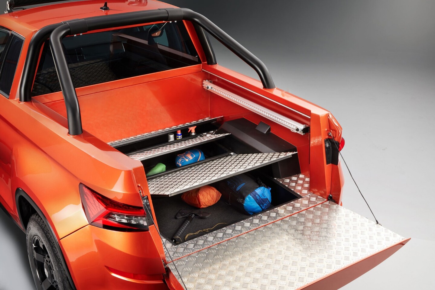 Under-bed storage in the Mountiaq pickup truck concept