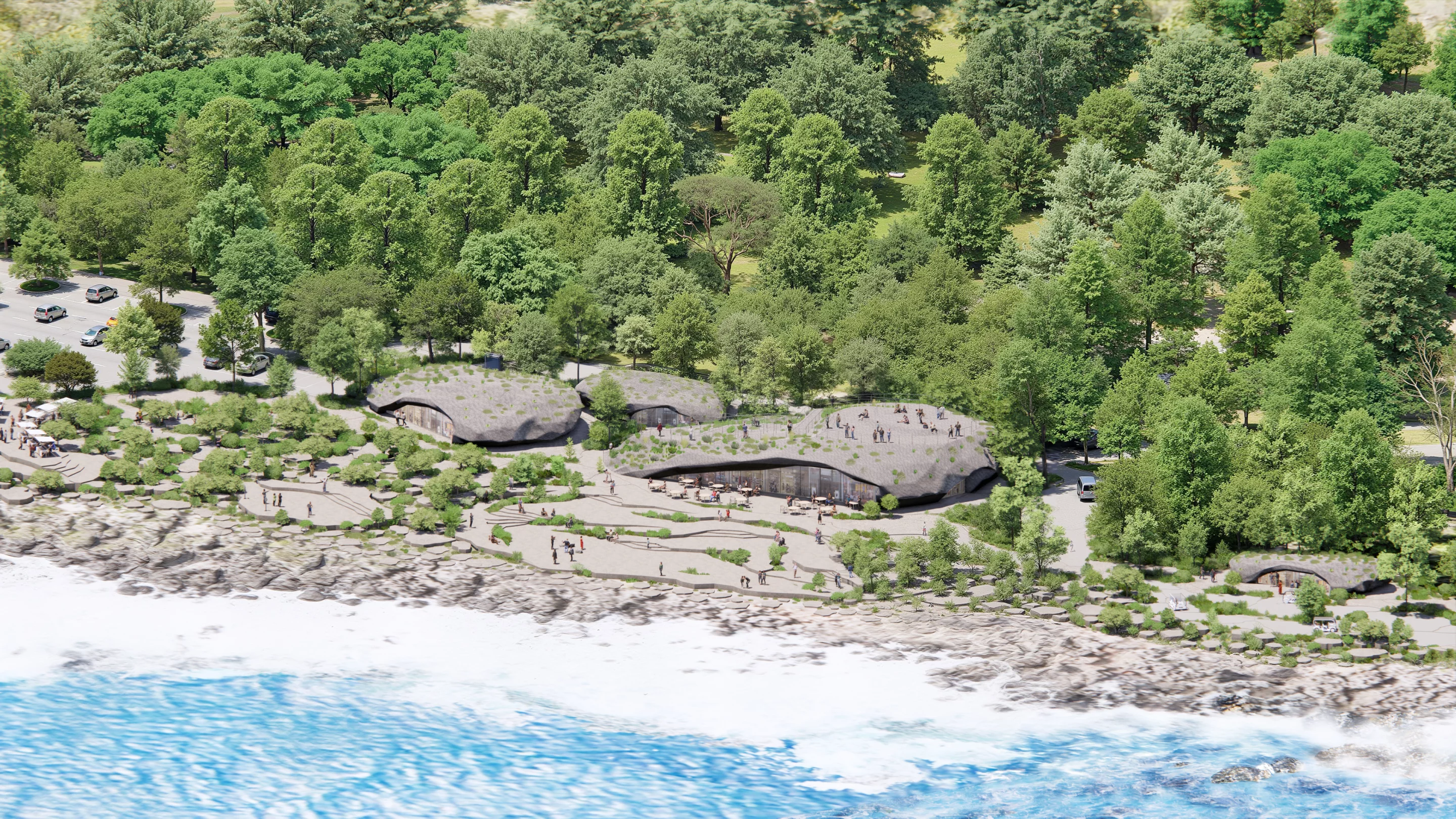 Nature Rocks! will consist of several boulder-like buildings along the rugged coastline in Jialeshui, Taiwan