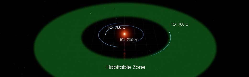 Illustration depicting the TOI 700 system