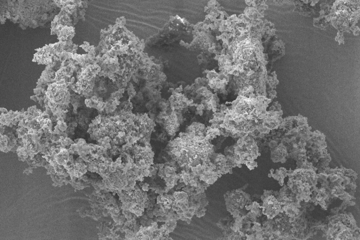 Bioactive glass, as seen through an electron microscope