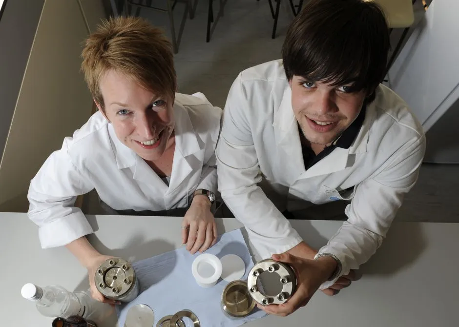 Dr. Nichola Coleman and Cameron Abercrombie, a final year Chemistry student from the University of Greenwich