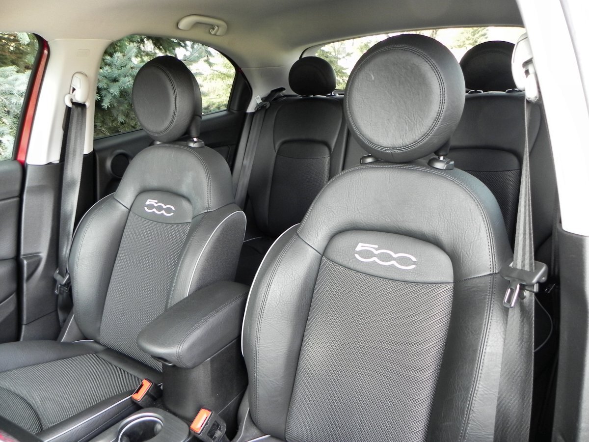The Fiat 500X’s interior features a lot of soft-touch materials and very well-mannered seating