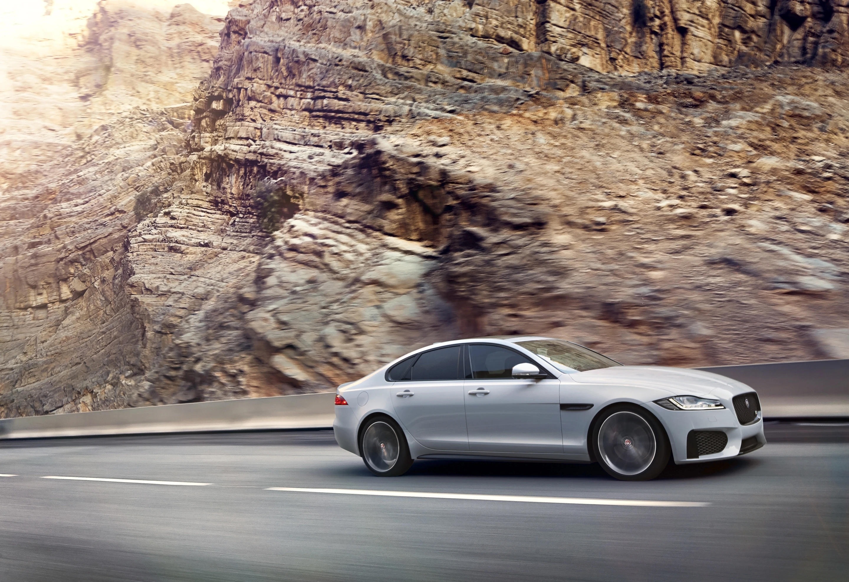 The 2016 Jaguar XF has a long bonnet
