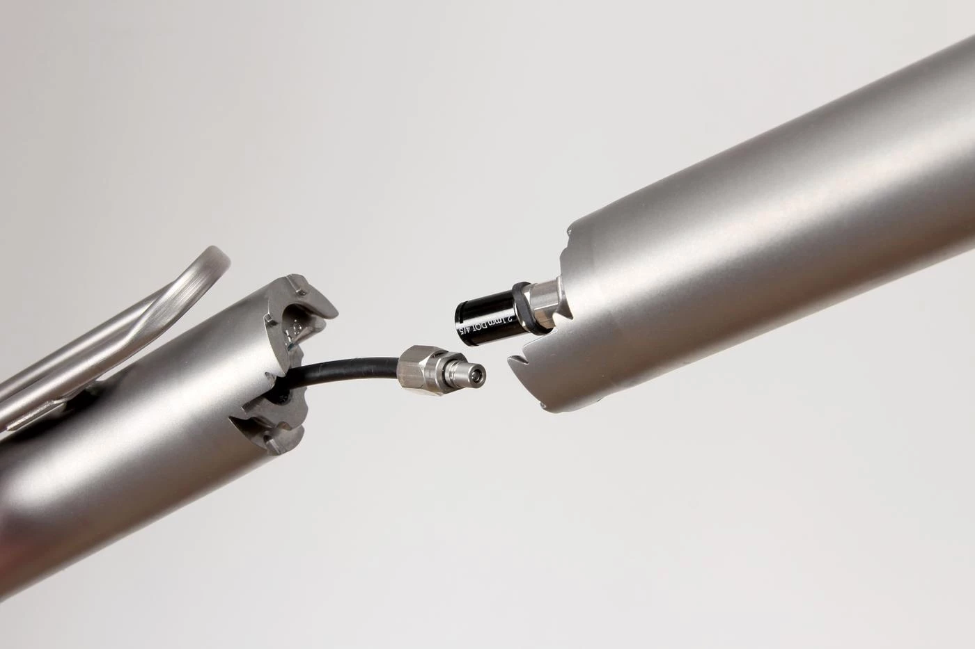 A coupler allows the rear brake hose to be disconnected for transit