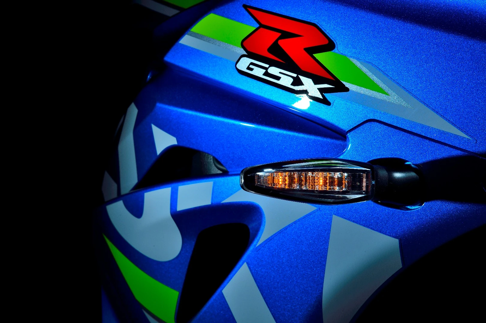LED turn signals come as standard on the Suzuki GSX-R1000/R - unless you live in North America