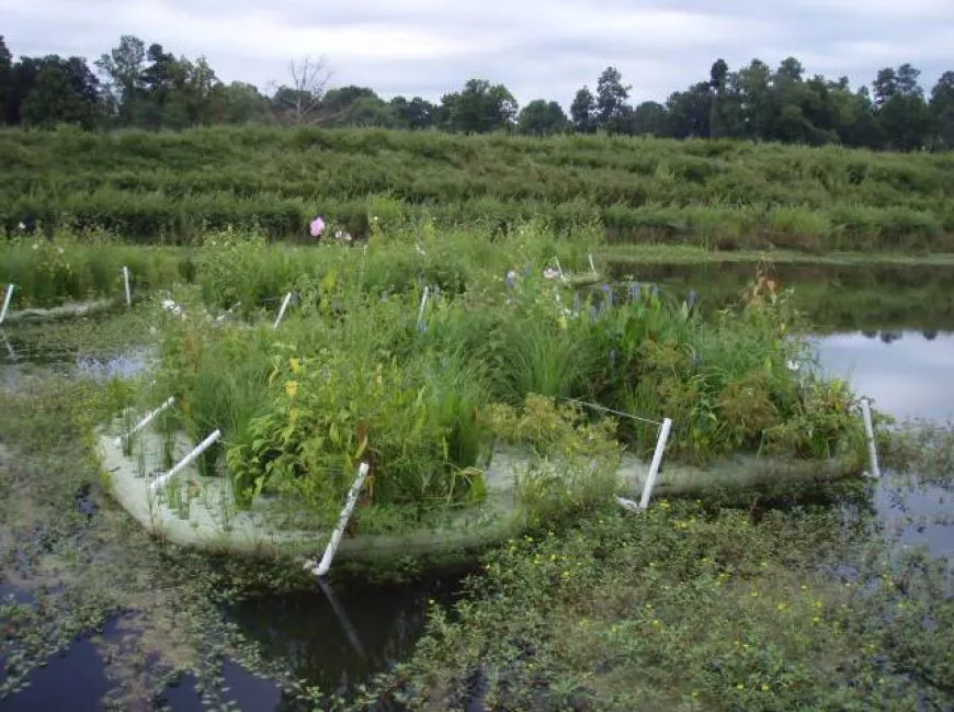 One of the BioHaven Floating Islands, from a previous project (Photo: Floating Island Southeast)