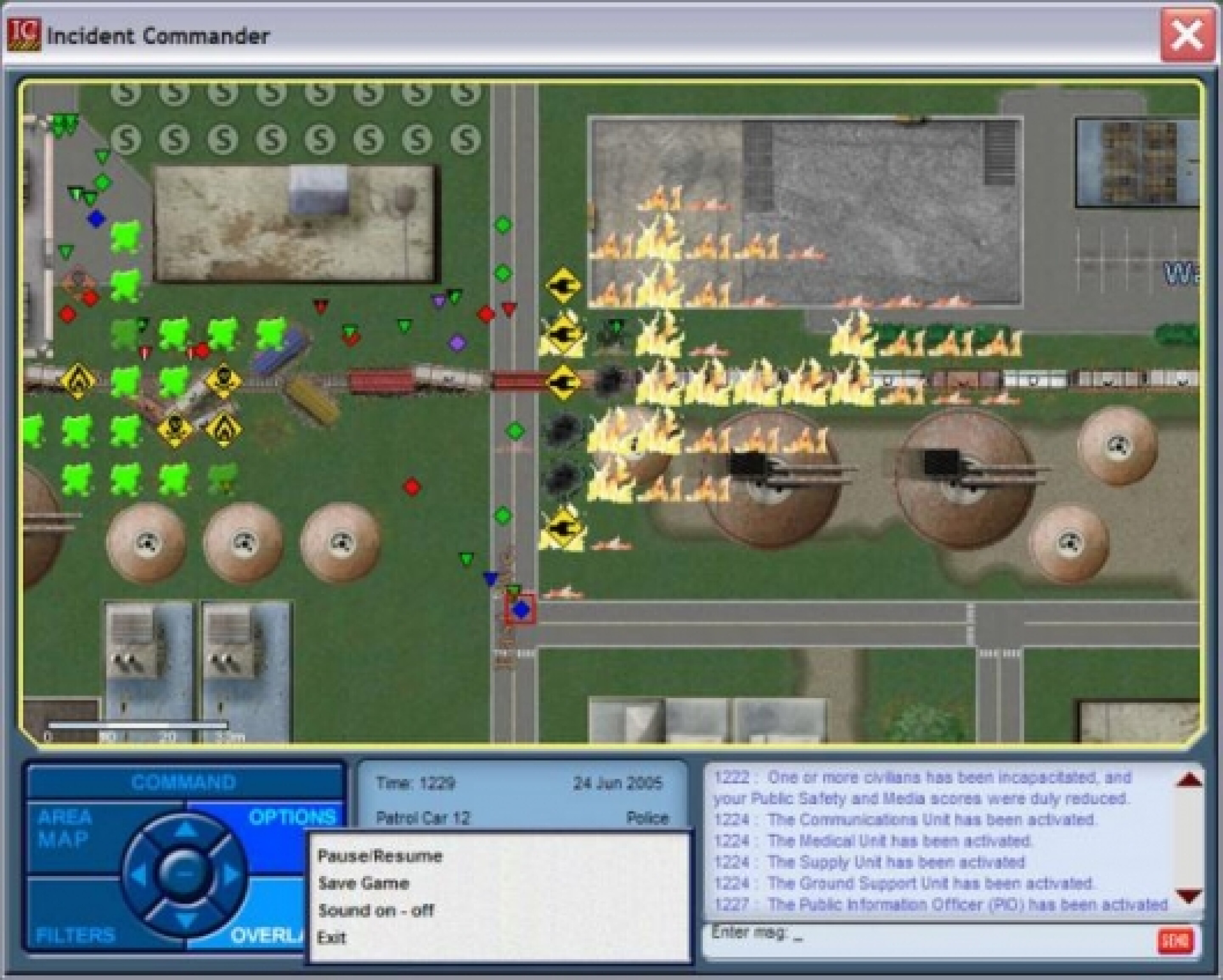 Incident Commander Simulation software for Emergency Personnel