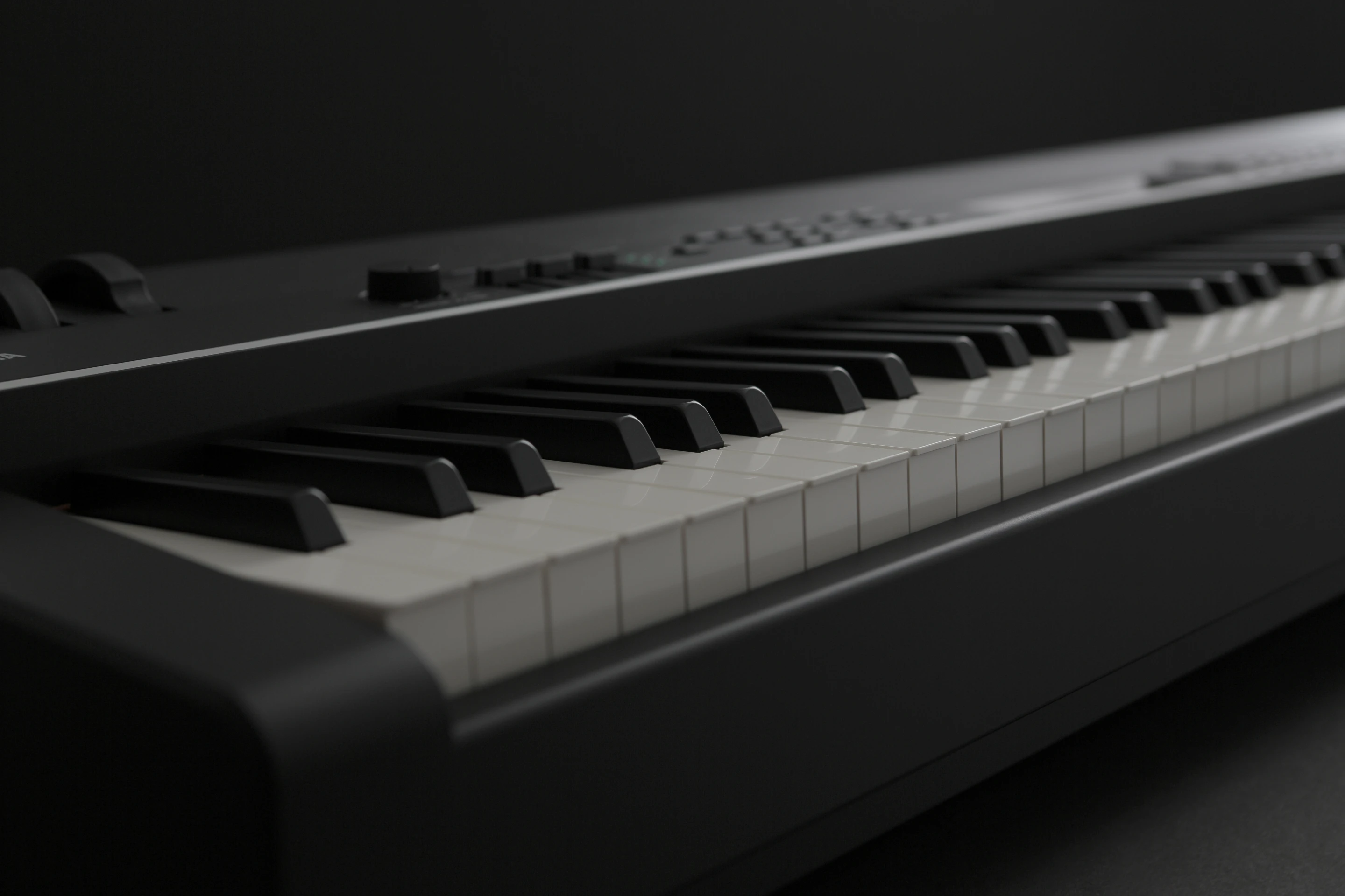 Real wood white keys have been topped with synthetic ivory