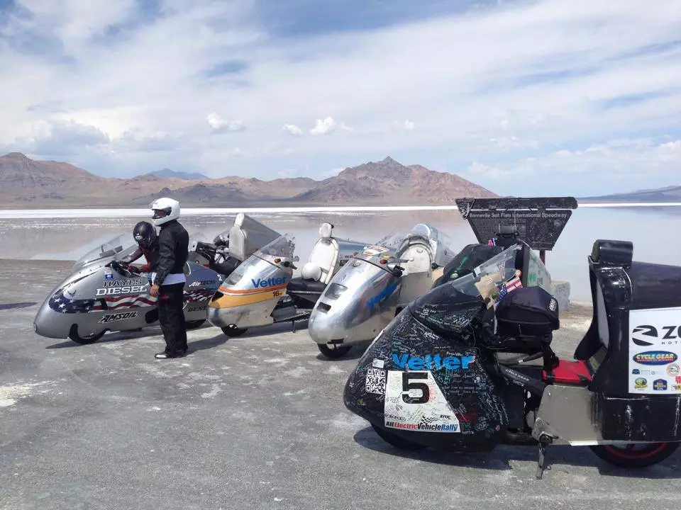 August 29th 2014: photo taken during the 172-mile Vetter Challenge in Utah, which Terry won on a single charge at 80 mph