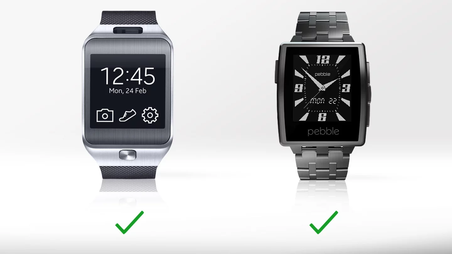 Both watches have pedometer apps (though on the Pebble, the tracking takes place on your phone)