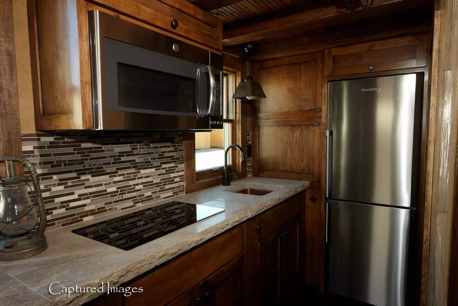 The kitchen area