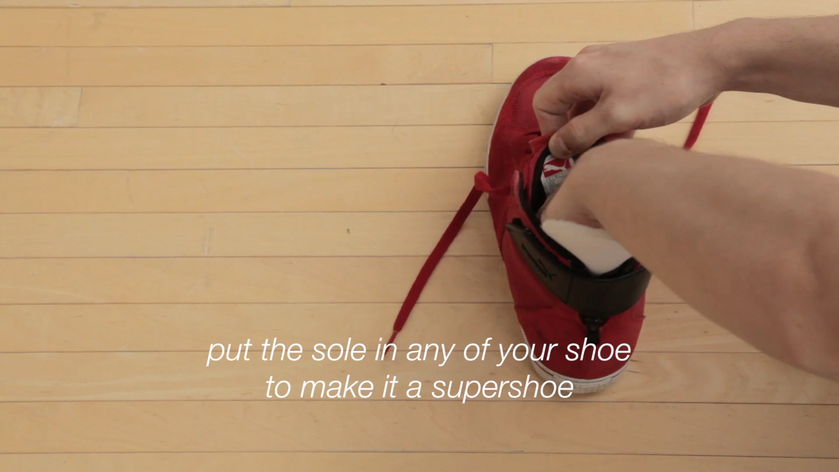 The silicone insoles are flexible and can be placed inside a regular pair of shoes