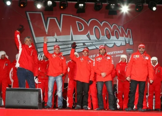 A very happy Ducati team prepares for the new year