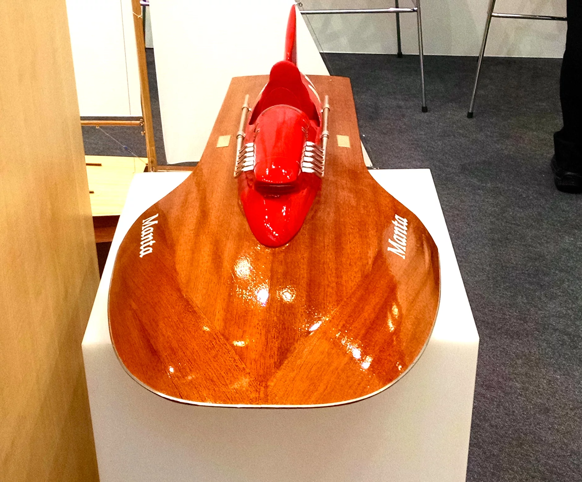 Not quite as impressive as the wooden boats we saw at Boot Düsseldorf, but this Aero-naut model is still pretty nice (Photo: C.C. Weiss/Gizmag)