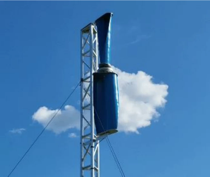The first small, 400 W prototype uses a pair of counter-rotating Savonius turbines, and it's chiefly designed to test the double-speed generator concept