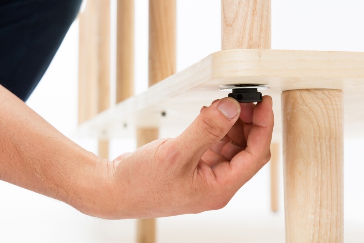 Thumb nuts are used to secure furniture parts in place if needed