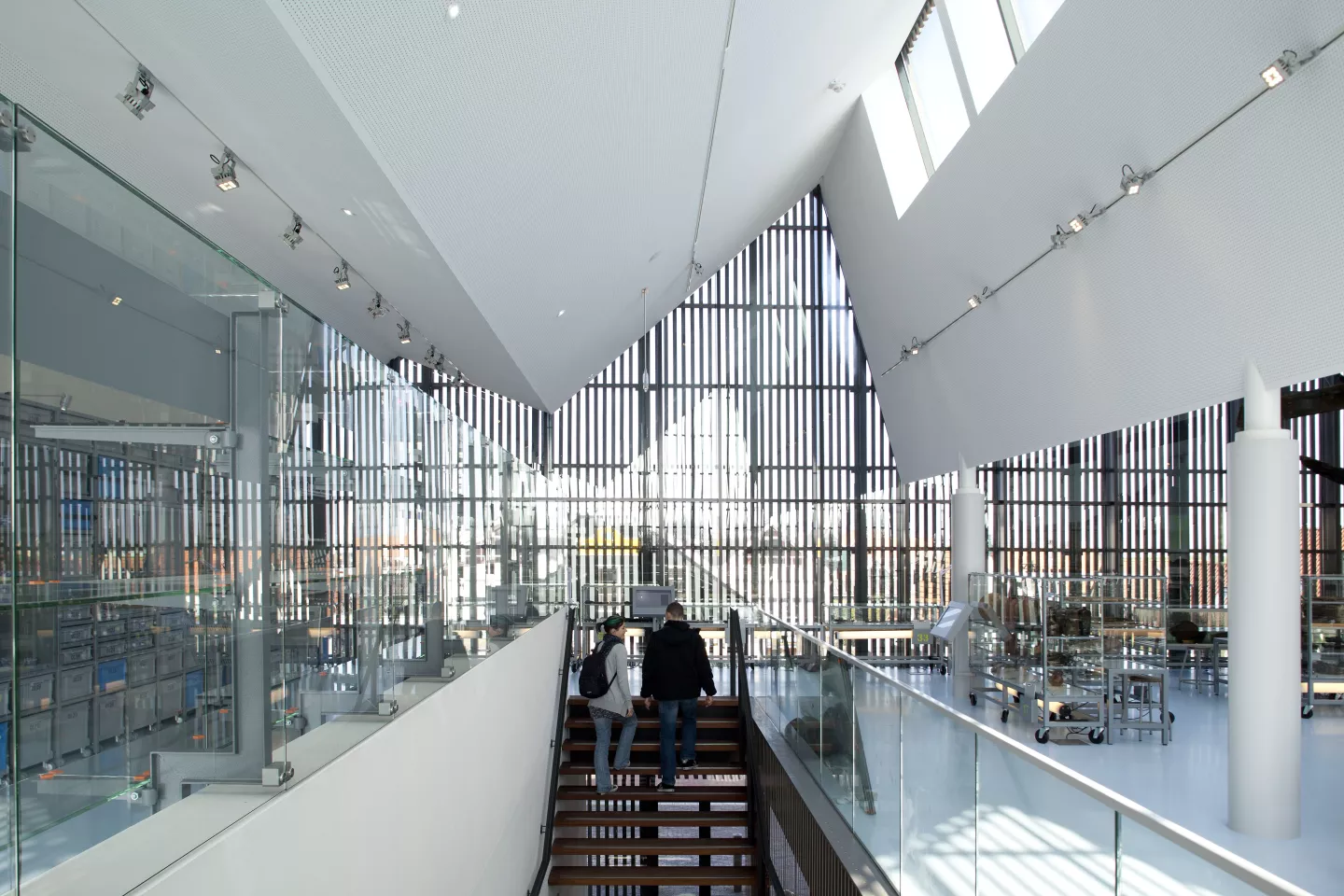 Some of the roof peaks play host to clerestory windows, letting light through one incline, and reflecting it off the opposite face (Photo: Mecanoo architecten)