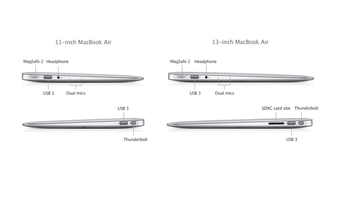 External interfaces of the new MacBook Air laptops