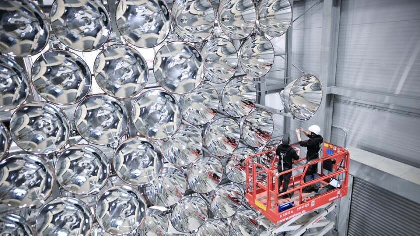 The Synlight artificial Sun is made of 149 7-kW arc lights
