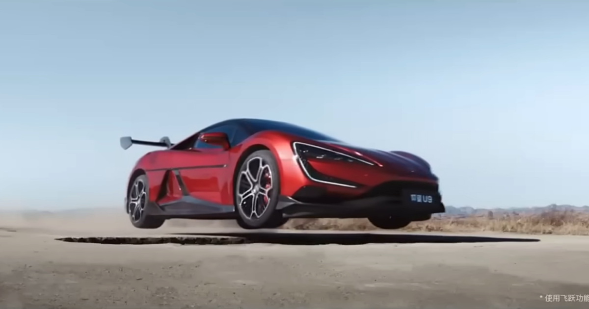 Watch: BYD’s self-driving electric hypercar jumps in the air over road ...
