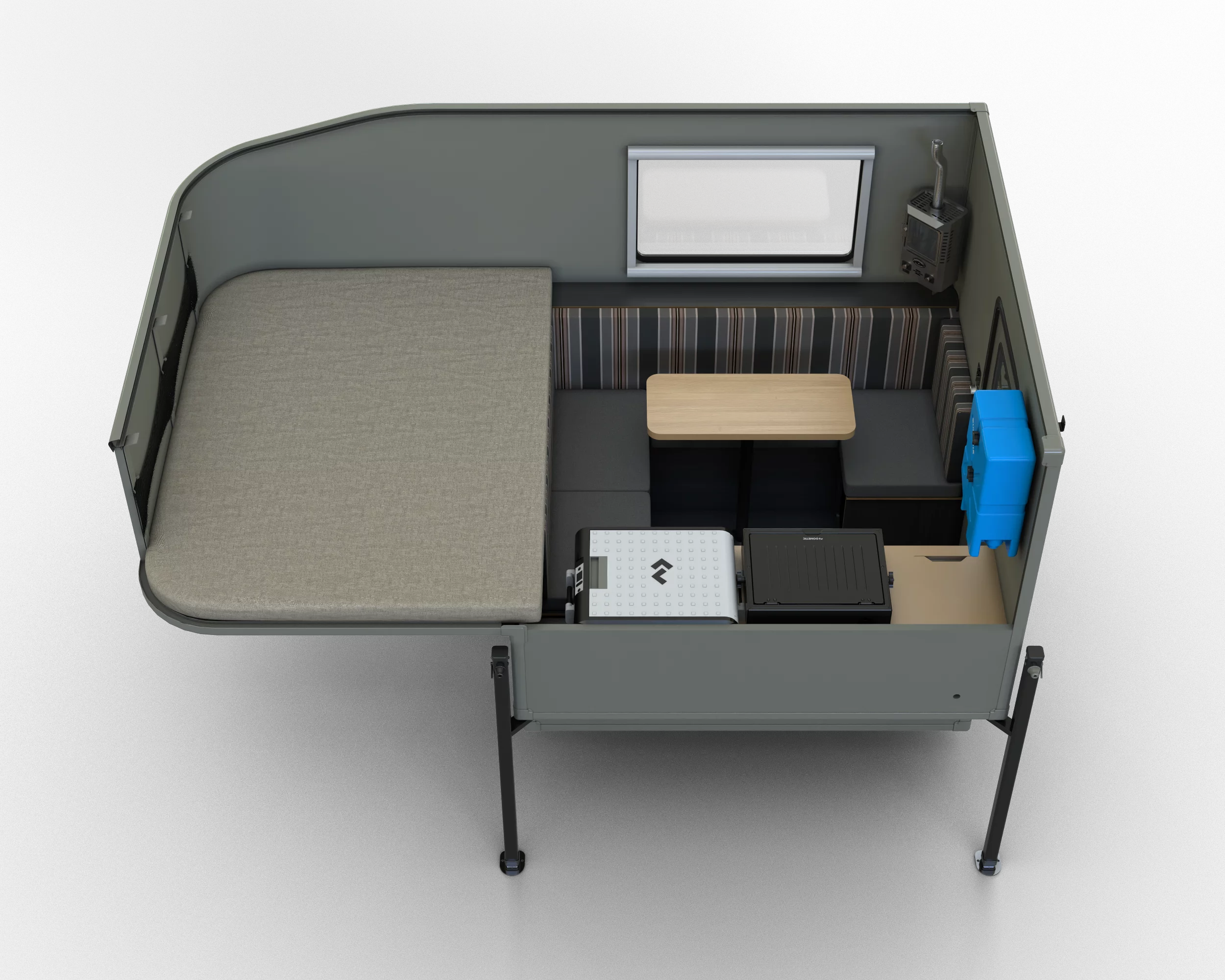 A better look at the dinette, which converts over to two single beds