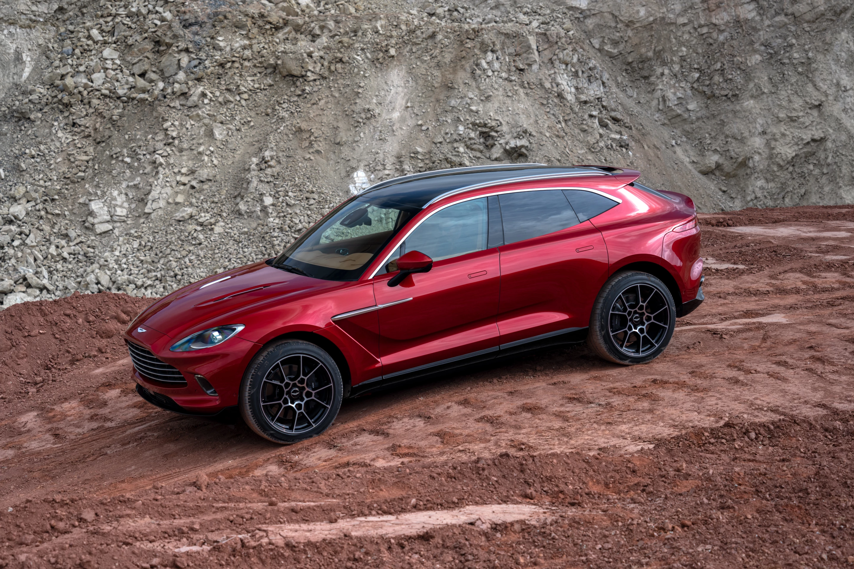The air-based suspension system on the Aston Martin DBX allows for a lot of body lift or drop, as situations require