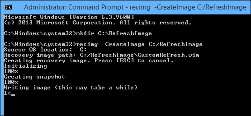 Create a new directory for a recovery image