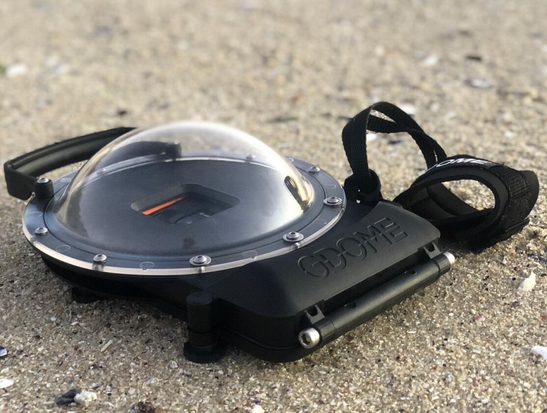 The GDome Mobile features a glass-filled nylon body, a hardened steel support frame, and an optically-correct scratch-resistant acrylic dome lens