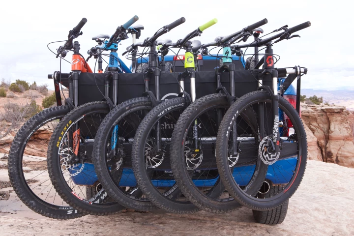 The Latchit Rack can carry up to six bikes, and reportedly installs within five seconds