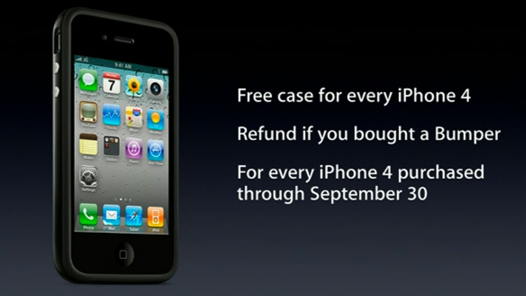 Apple's free bumper for iPhone 4