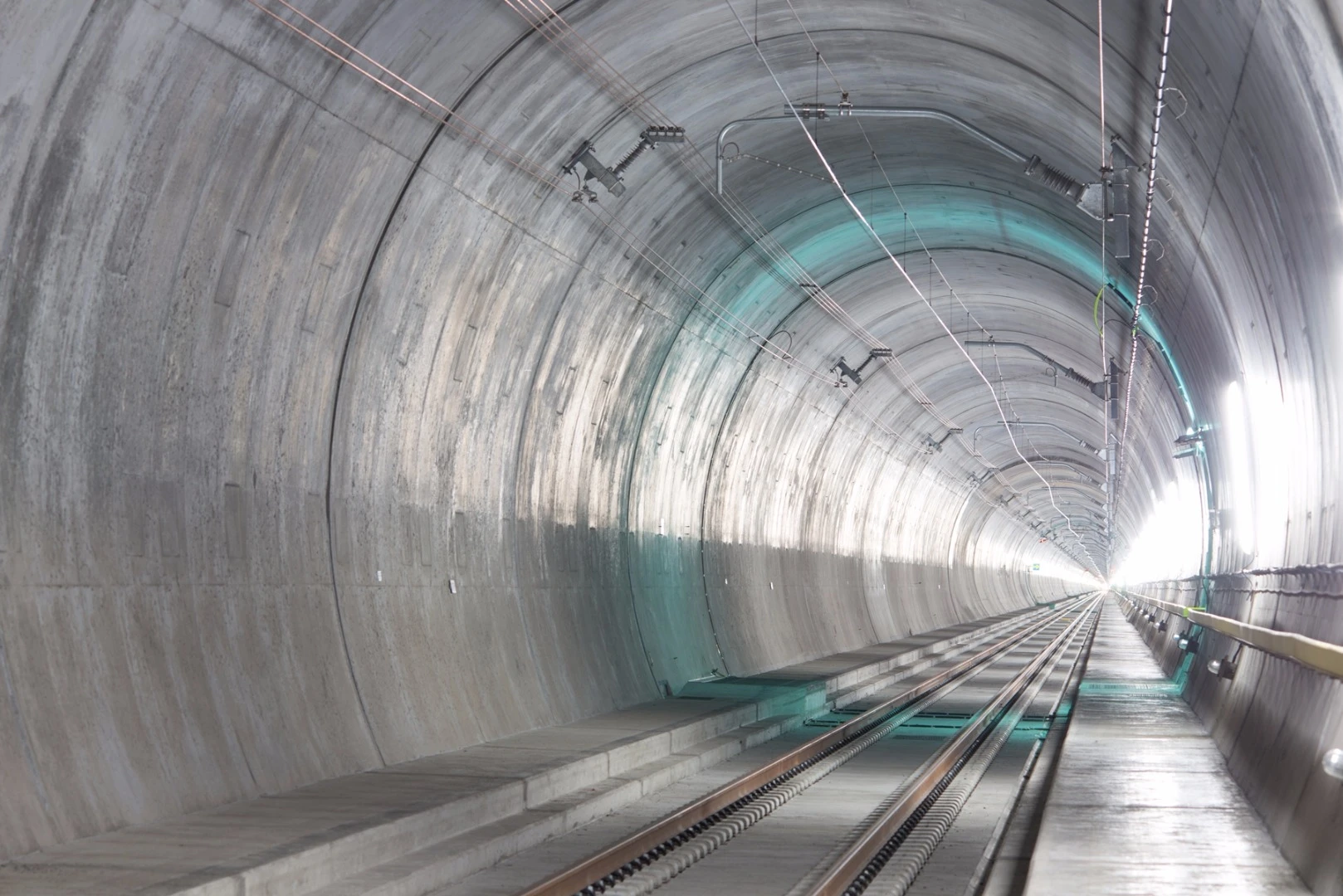 The Gotthard Base Tunnel is 57-km (35-mi) long