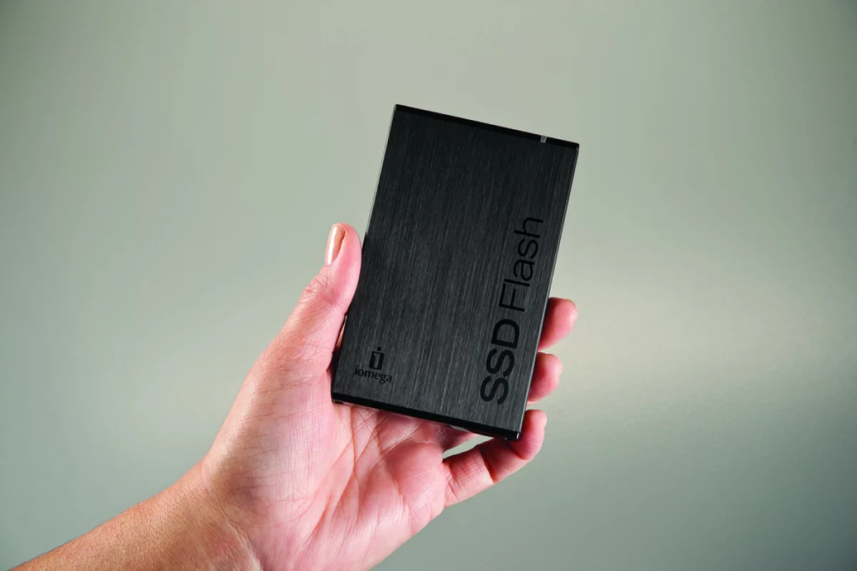 Iomega has announced a 1.8-inch form factor external SSD with write speeds twice as fast as a 7200 RPM SATA HDD, hardware encryption and USB 3.0 connectivity