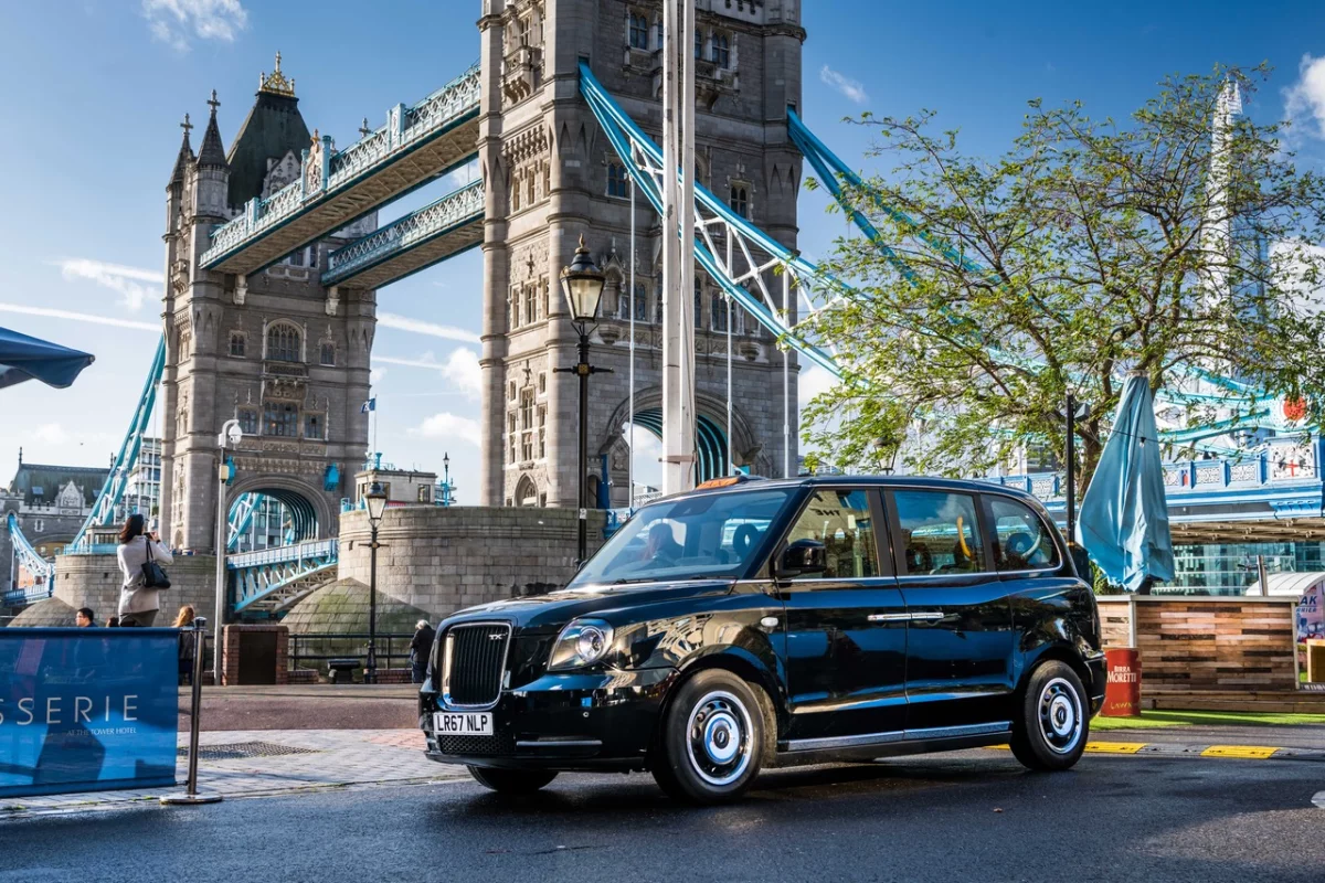 The TX eCity taxi has an all-electric range of 80 miles per charge