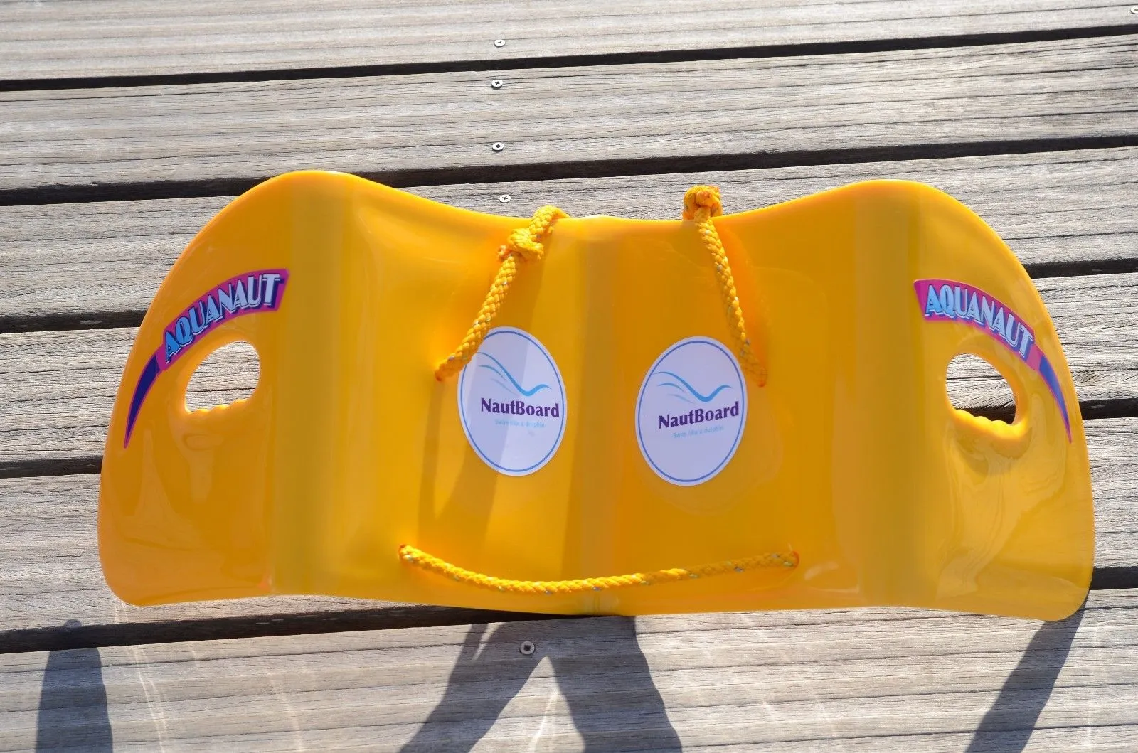 The shape of the Nautboard is designed to propel the user up and down through the water