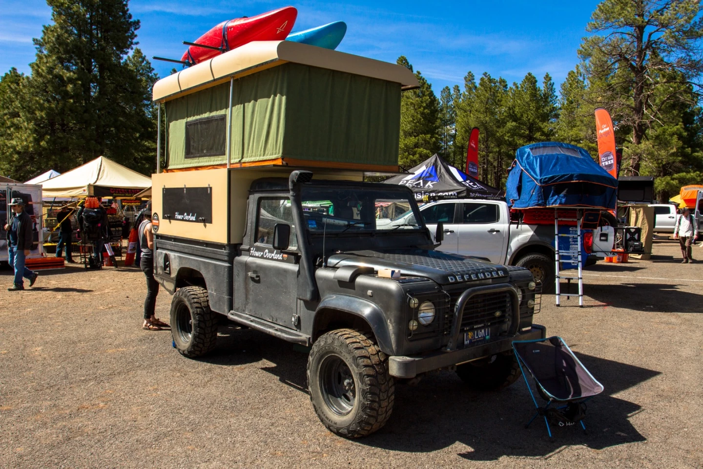 Hower shows its high-popping aluminum-skinned wood pickup camper prototype at Overland Expo 2019