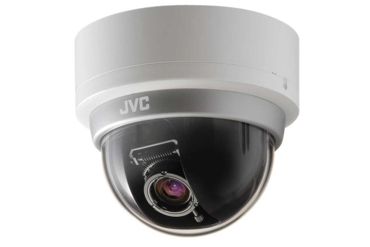 The JVC TK-C2201E compact fixed dome camera