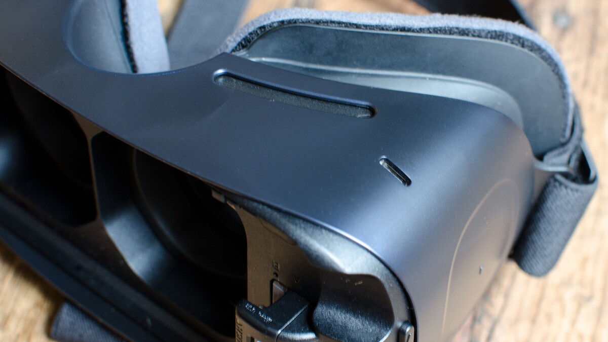 The USB-C charging port on the Gear VR (on the bottom of the headset) is easy to miss