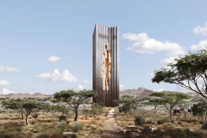 Zardun will include a rectangular tower with an irregular void at its center