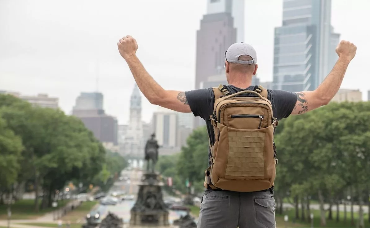 HoverGlide backpack: this guy's pretty stoked