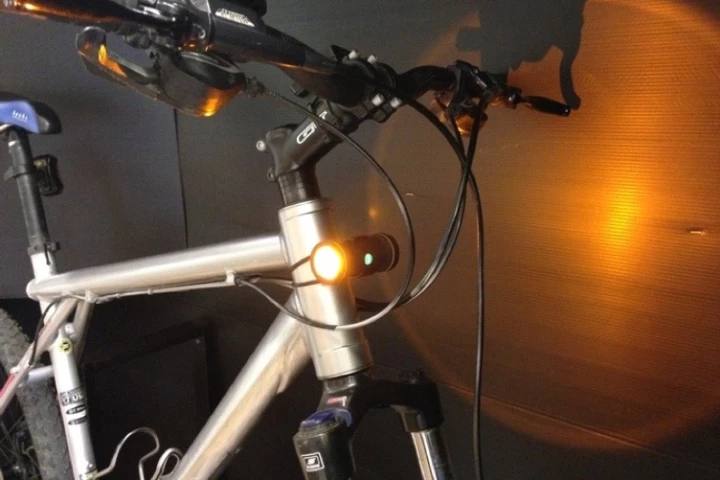 The Brightside emits amber LED light to either side