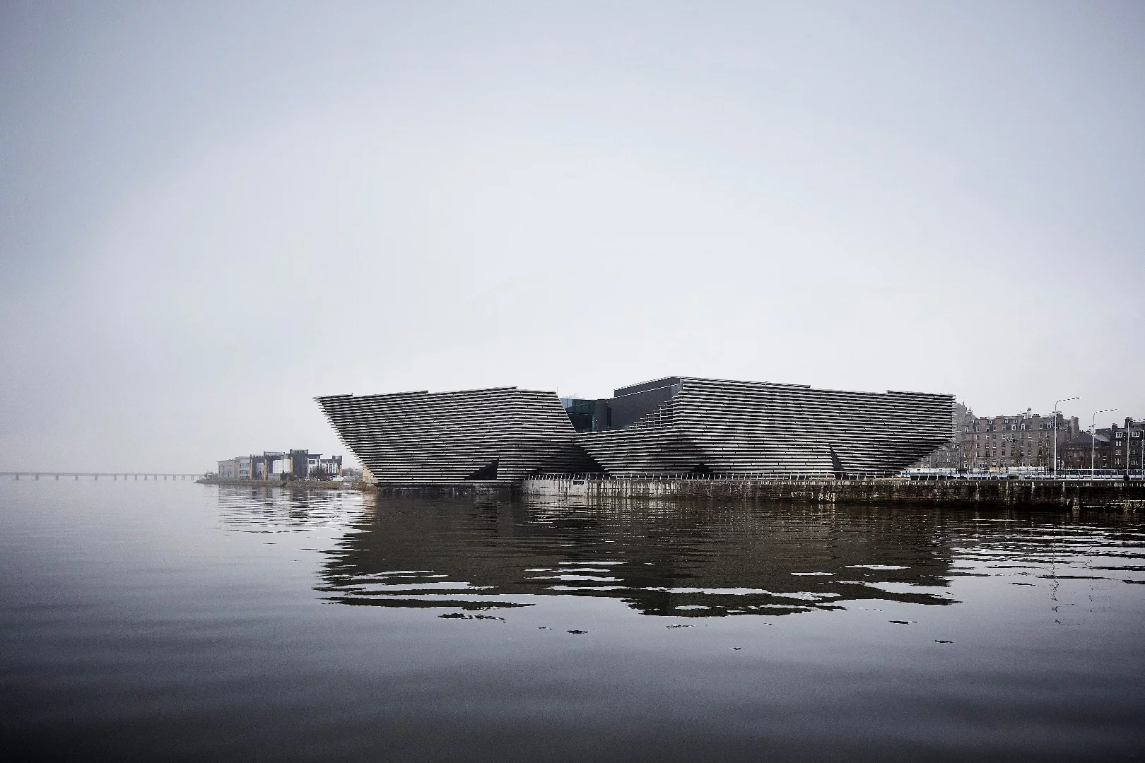 The V&A Dundee museum, from a distance