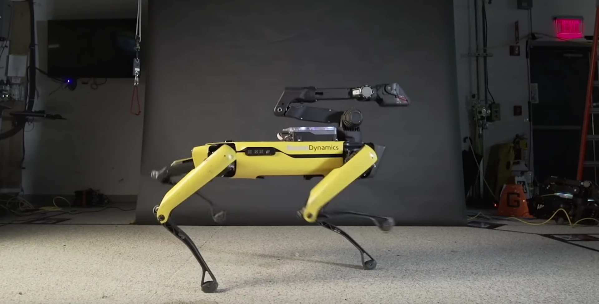 Spot rocking the Boston Dynamics d-floor