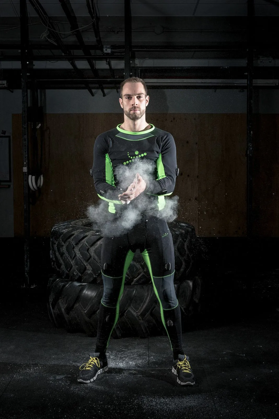 Elbawab's virtual coaching solution uses compression pants and shirts fitted with textile embedded sensors to track the wearer's movement