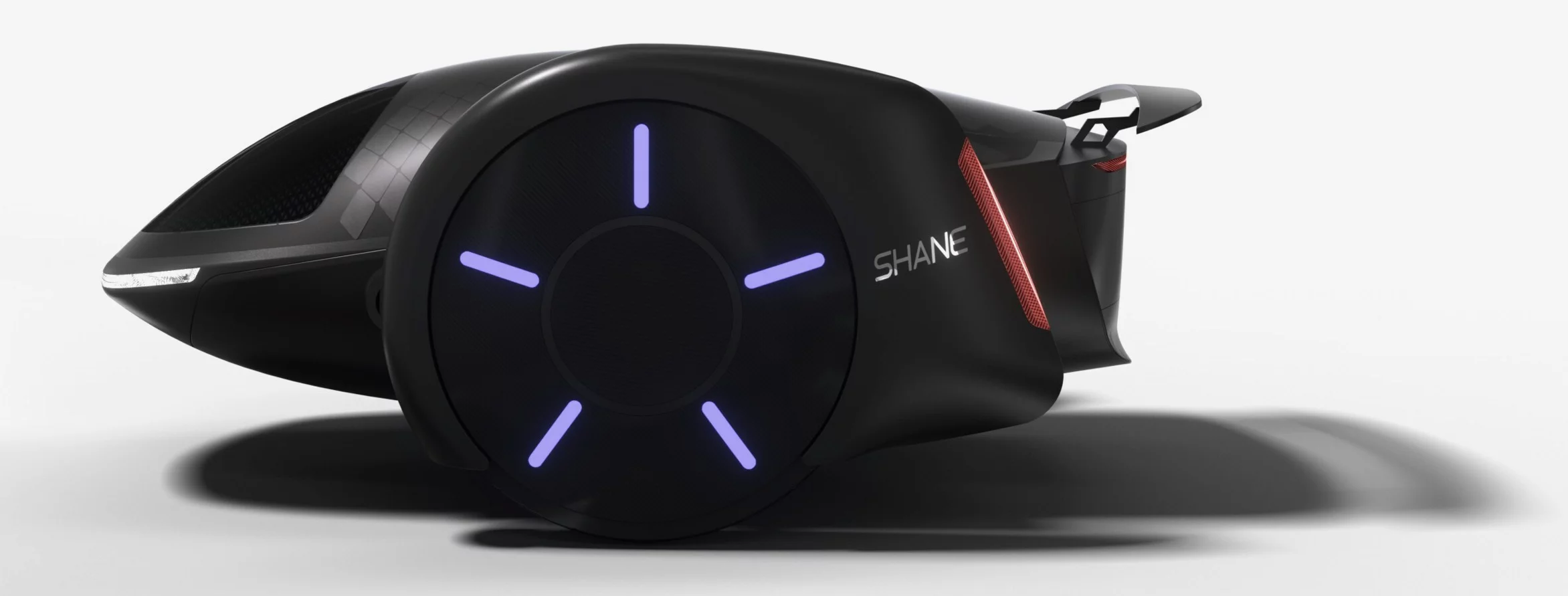 Plans call for the Shane to have just two (big) wheels, with a streamlined five-seat passenger compartment located between them